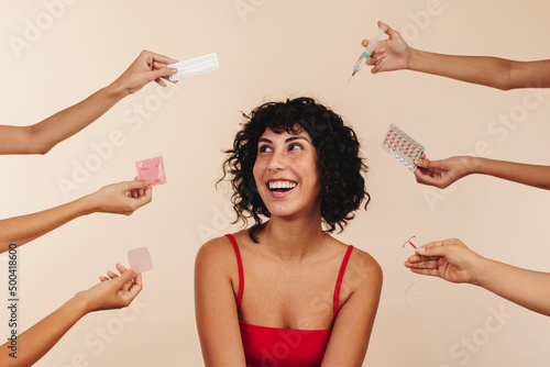 Woman choosing the right contraceptive method