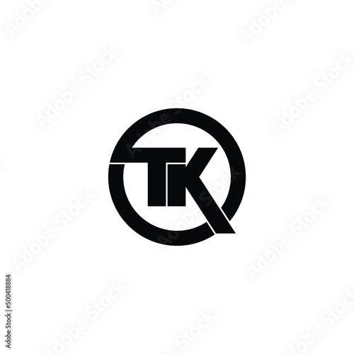 Letter TK circle logo design vector