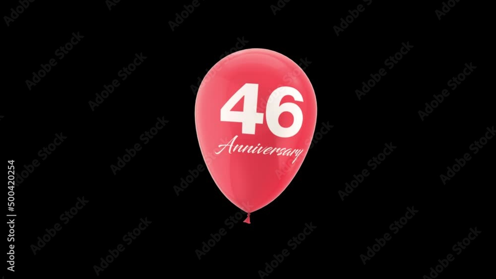 Anniversary Celebration Helium Balloon with Number 46. Loop Animation with Alpha Channel Prores 4444. Anniversary Celebration Helium Balloon with Number 46. Loop Animation with Alpha Channel Prores 4444.