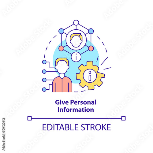 Give personal information concept icon. Before appointment with therapist abstract idea thin line illustration. Isolated outline drawing. Editable stroke. Arial, Myriad Pro-Bold fonts used