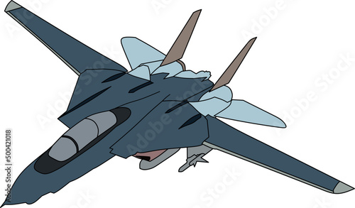 vector image of a fighter plane, for coloring book.