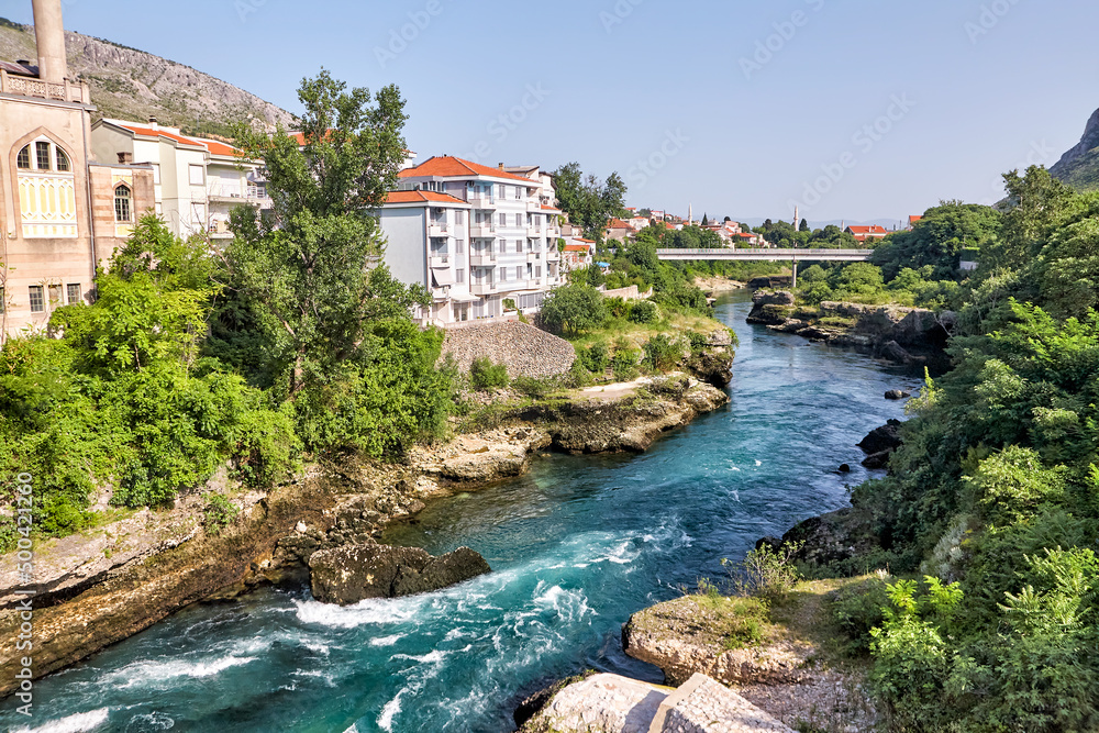 Mostar, Bosnien, Fluss, Neretva, Wasser.