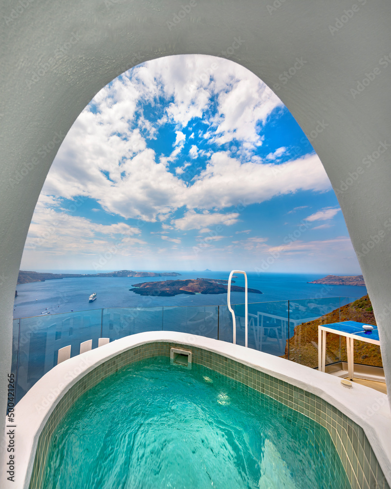 Small pool view at Santorini