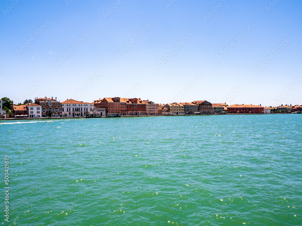 The grand canal in venice in italy with cityscape view.