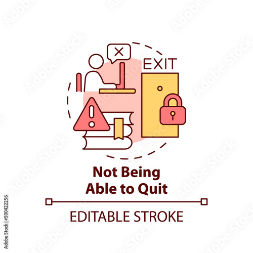 Not being able to quit concept icon. Playing obsession. Sign of game addiction abstract idea thin line illustration. Isolated outline drawing. Editable stroke. Arial, Myriad Pro-Bold fonts used