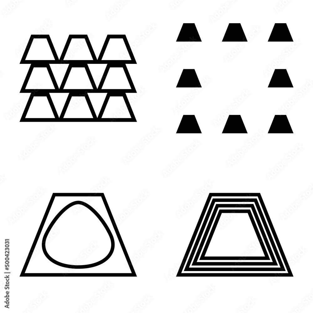 Abstract_trapeze2 Flat Icon Set Isolated On White Background Abstract_trapeze2 Flat Icon Set Isolated On White Background
