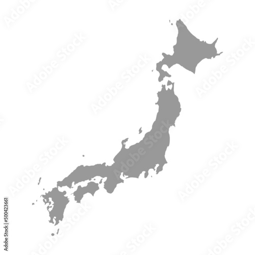 Japan vector map isolated on white background