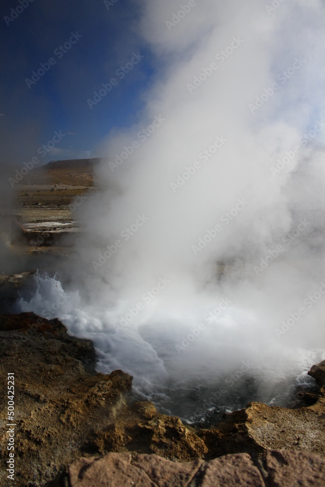 Freezing daybreak in the Geiseres de Tatio, a natural spectacle. Atacama Desert, Chile. Freezing daybreak in the Geiseres de Tatio, a natural spectacle. Atacama Desert, Chile.