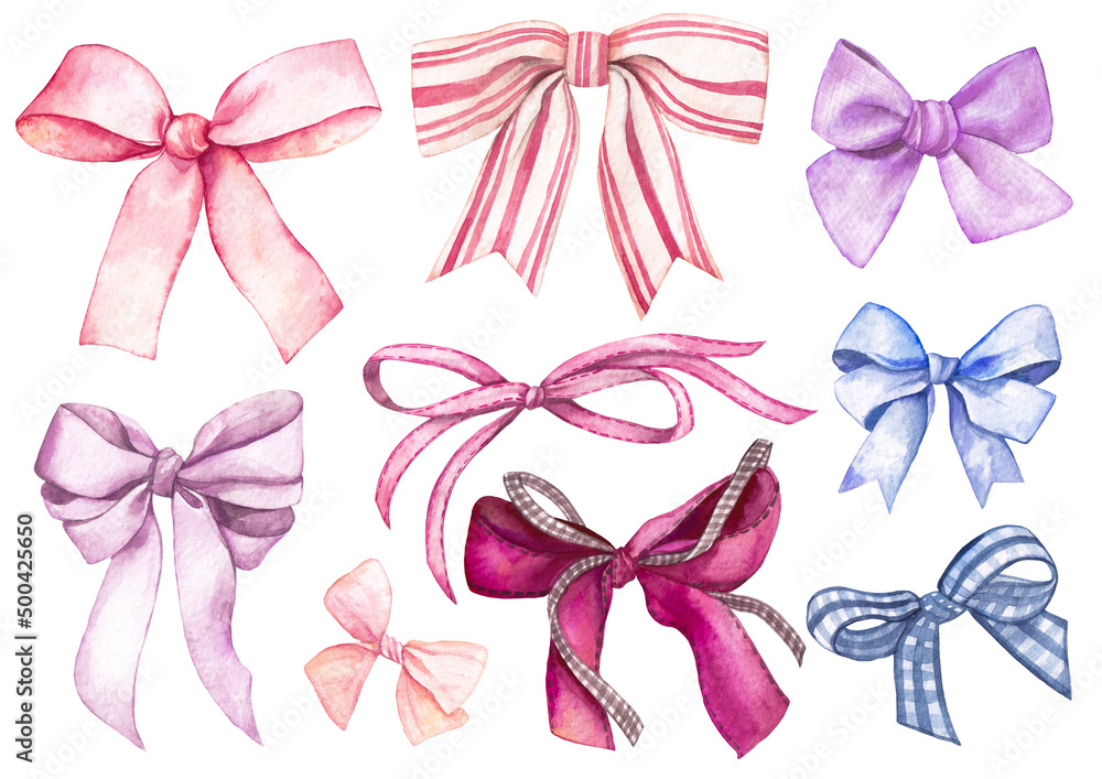 watercolor bows clipart set watercolor bows clipart set