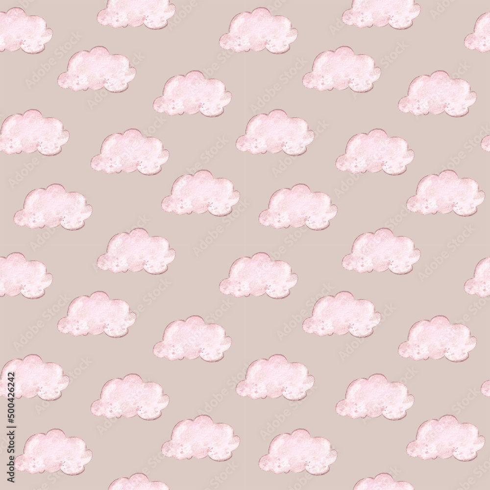 watercolor pastel pink cute cartoon seamles pattern watercolor pastel pink cute cartoon seamles pattern