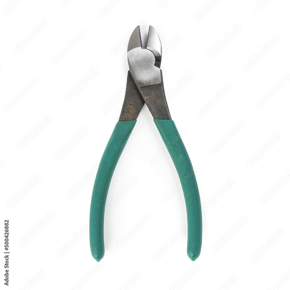 Wire cutter pliers isolated on white background Wire cutter pliers isolated on white background