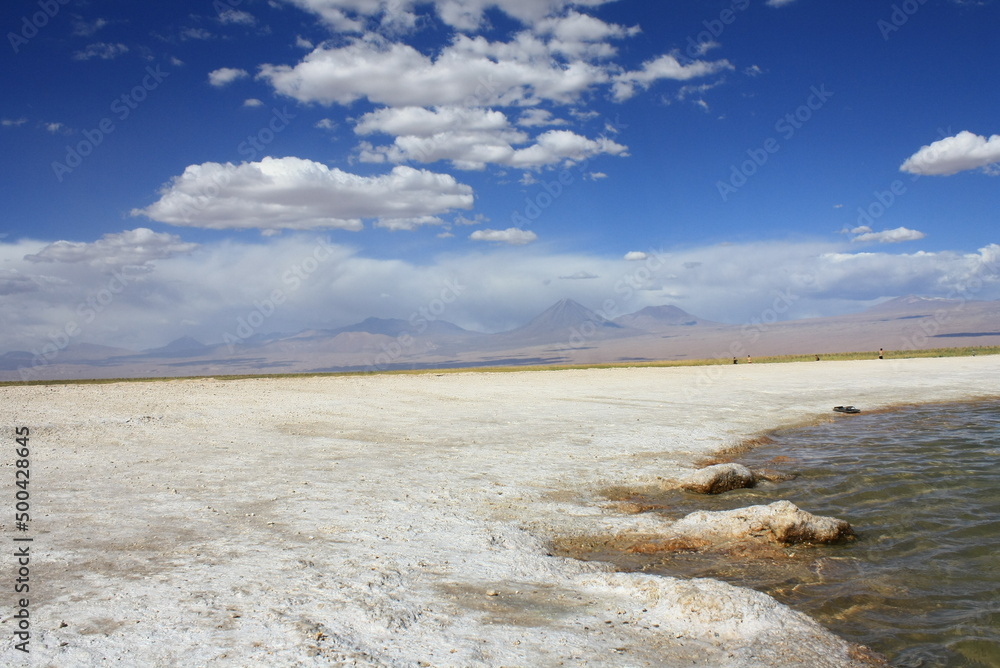 Landscape Of Salt Flats In Atacama Desert, Chile Landscape Of Salt Flats In Atacama Desert, Chile