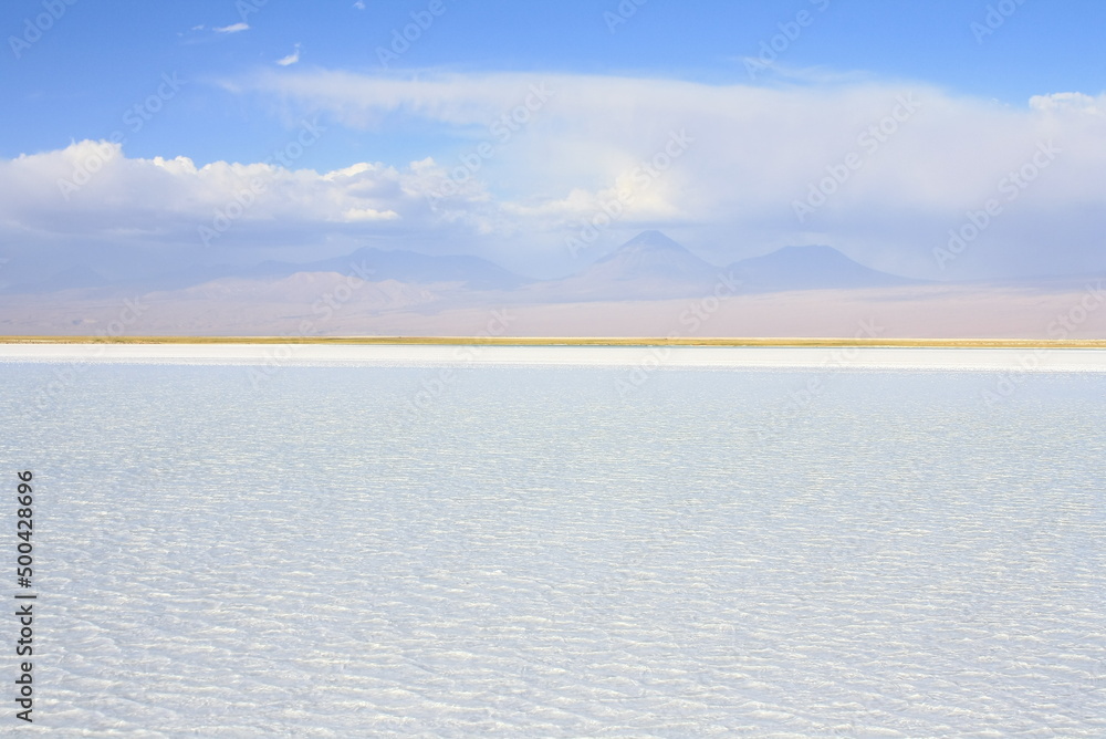 Fototapeta premium Landscape Of Salt Flats In Atacama Desert, Chile