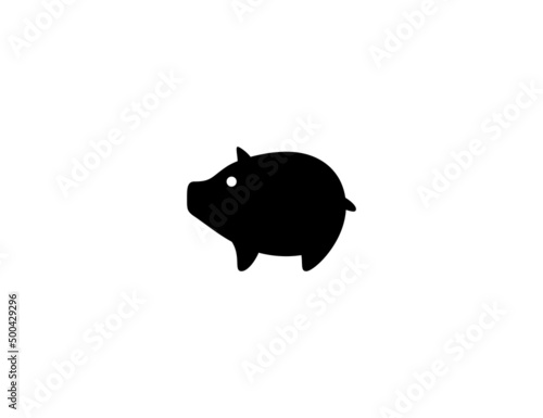 Pig vector icon. Isolated pig flat illustration