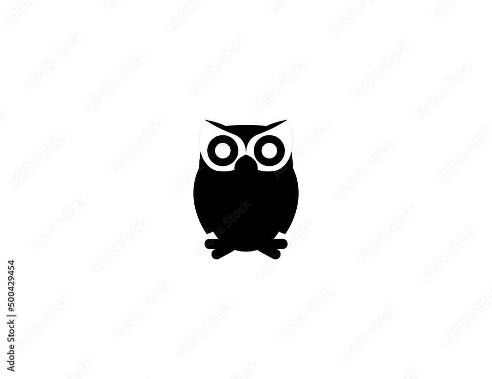 Owl vector icon. Isolated Owl bird flat illustration