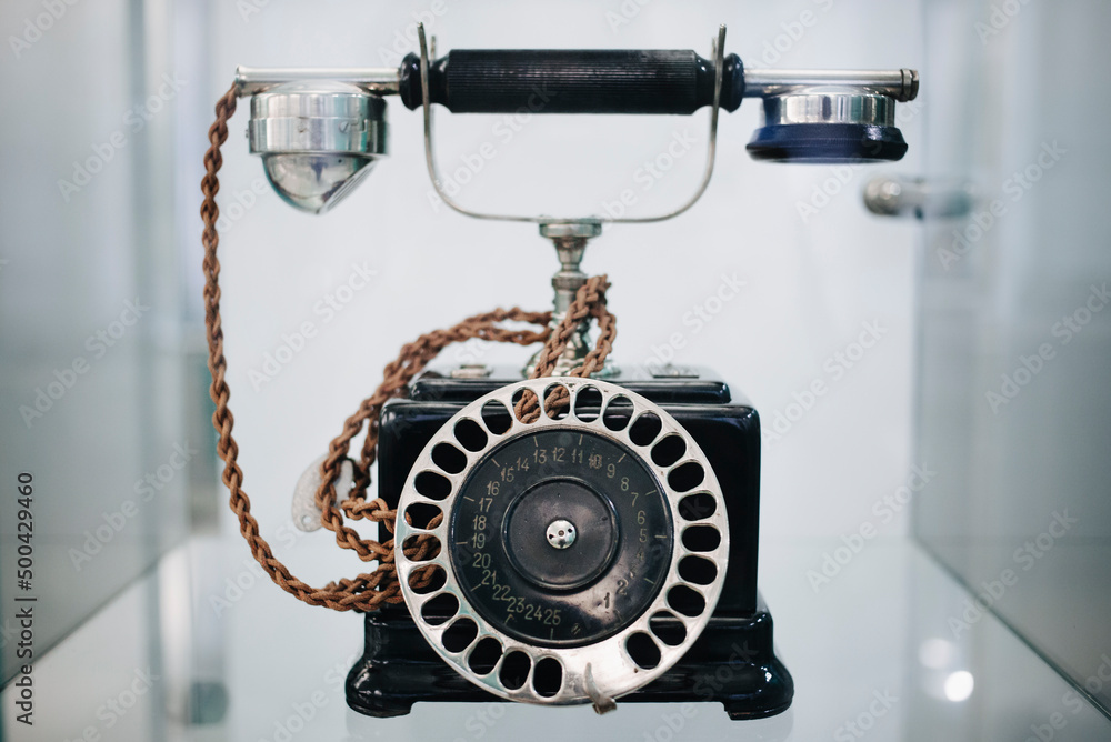 old retro black dial telephone with numbers old retro black dial telephone with numbers