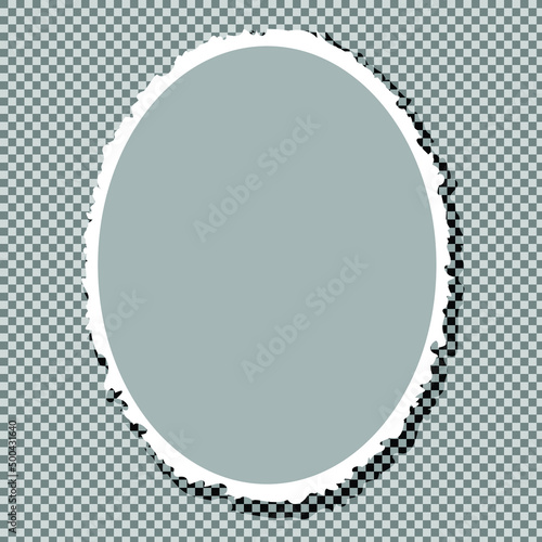 Torn white blank oval paper vector illustration