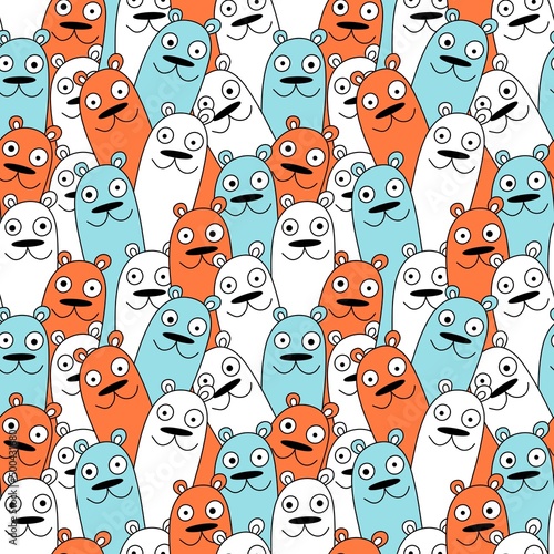Kids seamless cartoon bears pattern for fabrics and textiles and packaging and linens and kids and wrapping paper