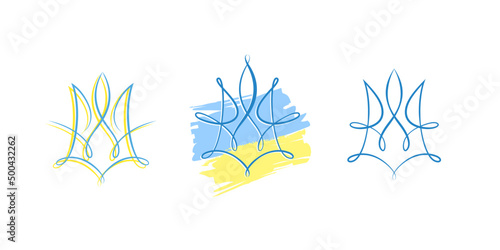 Creative decorative design of ukrainian trident