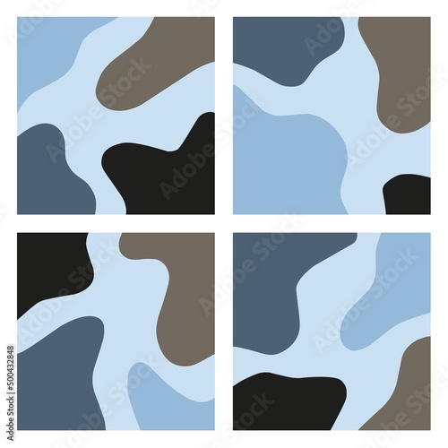 Set of modern abstract shapes aesthetic backgrounds. Minimalist abstract aesthetic background design in pastel colors suitable for banners, posters, flyers, posts or social media campaigns, etc.