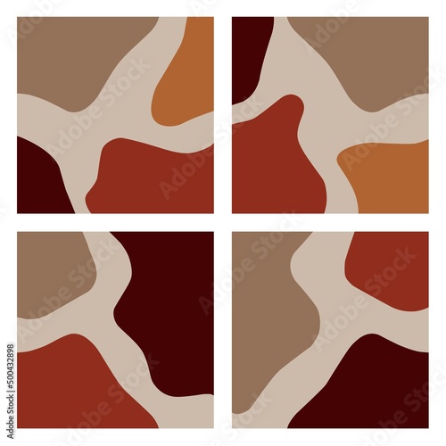 Set of modern abstract shapes aesthetic backgrounds. Minimalist abstract aesthetic background design in pastel colors suitable for banners, posters, flyers, posts or social media campaigns, etc.
