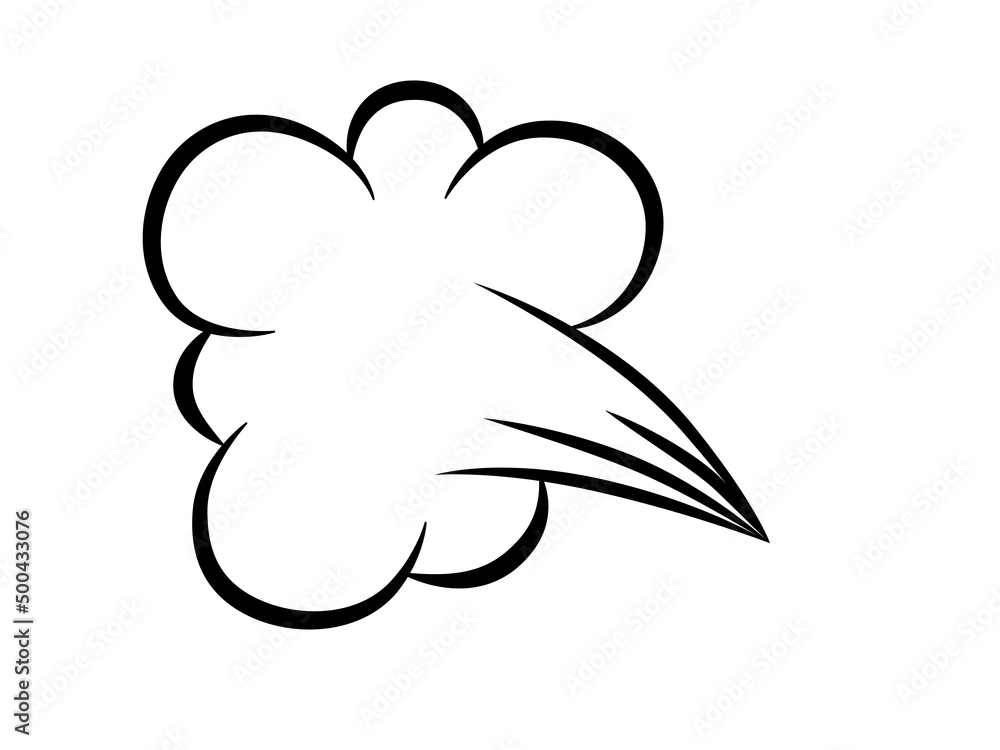 Comic style speed element. Bad smell smoke cloud isolated on white background. Comic style speed element. Bad smell smoke cloud isolated on white background.