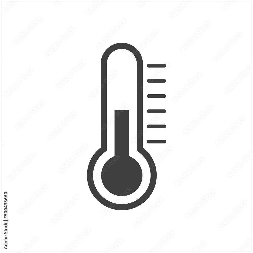 thermometer icon in trendy flat design on white background thermometer icon in trendy flat design on white background
