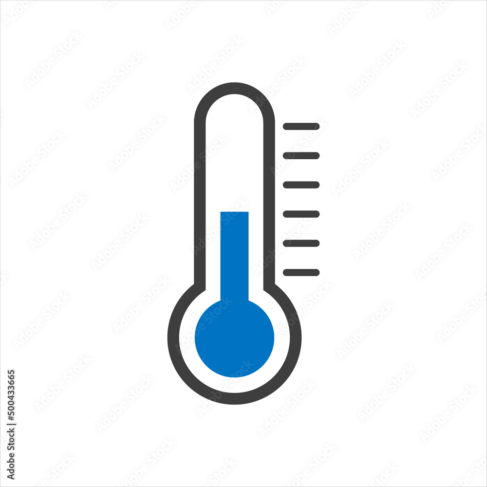 thermometer icon in trendy flat design on white background