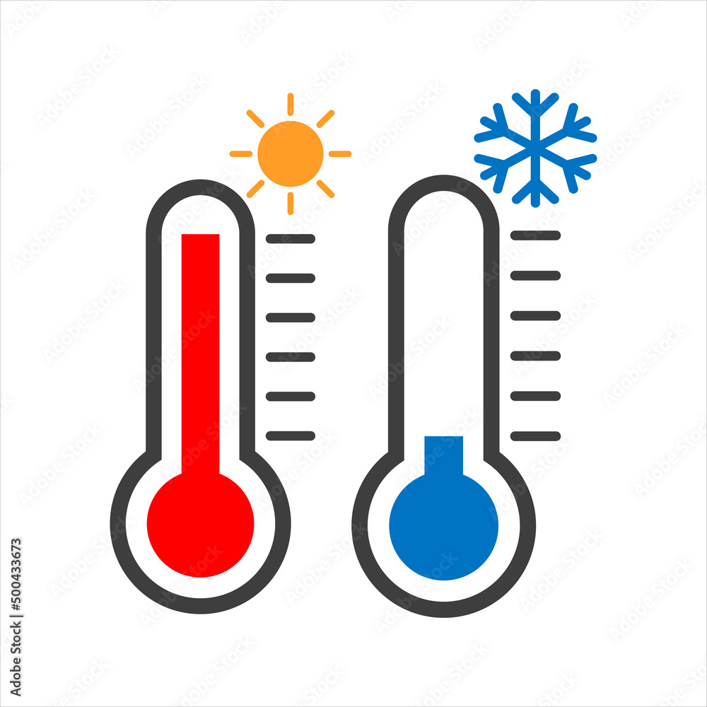 thermometer icon in trendy flat design on white background thermometer icon in trendy flat design on white background