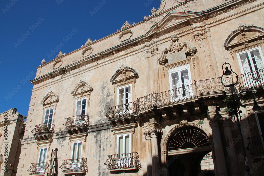 baroque palace (Beneventano Del Bosco) in siracusa in sicily (italy) 