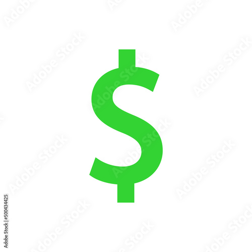 Dollar sign green vector icon