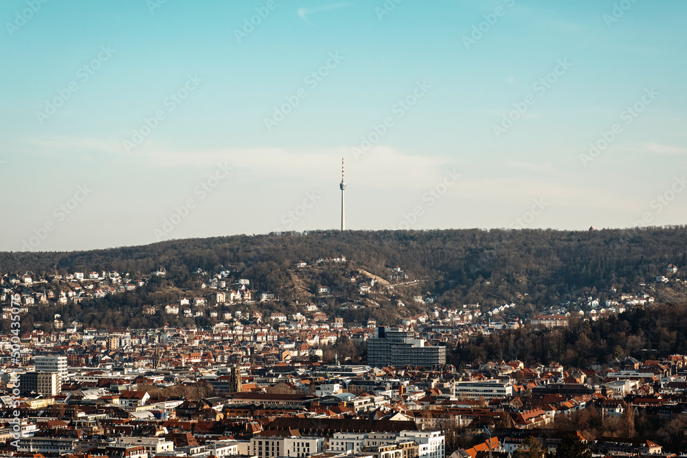 Blick auf den Fernsehturm Stuttgart, Baden-Württemberg