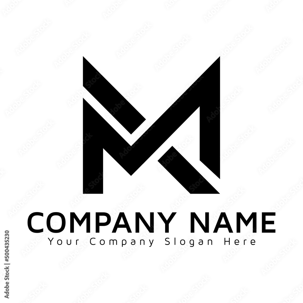 MM alphabet monogram vector letter logo design template creative
