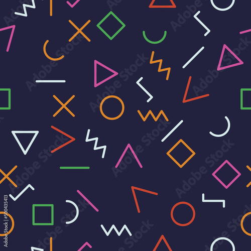 Multicolored and elemental memphis. Suitable for packaging, backgrounds, web resources, wallpapers and more. Decor vector memphis.
