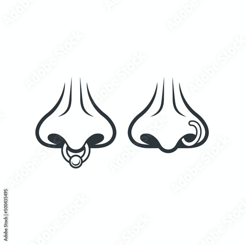 illustration of piercing shop, vector art.