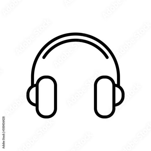 Headphones Vector Icon. Vector sign in simple style isolated on white background.