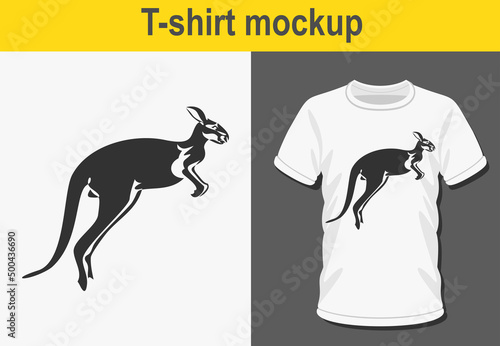Graphic t-shirt design, kangaroo icon,vector illustration for t-shirt.