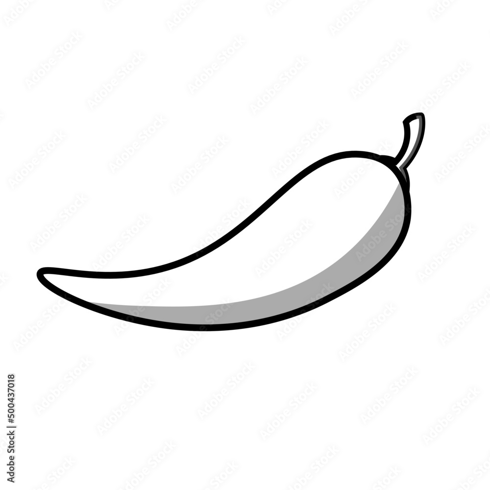 White pepper vector illustration, isolated. flat design. White pepper vector illustration, isolated. flat design.