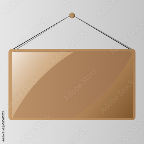 Realistic craft banner for paper design. Isolated vector illustration. signboard on white background. 