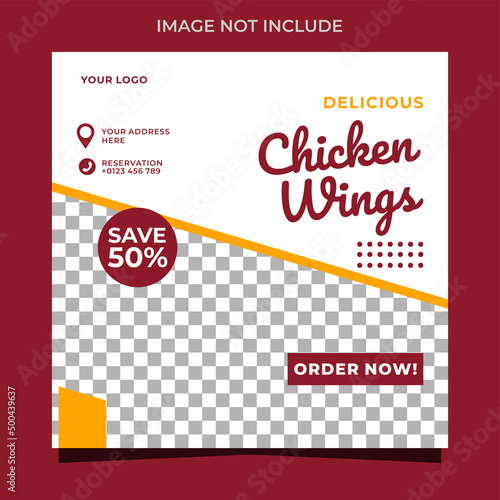 Delicious pizza social media banner template design
