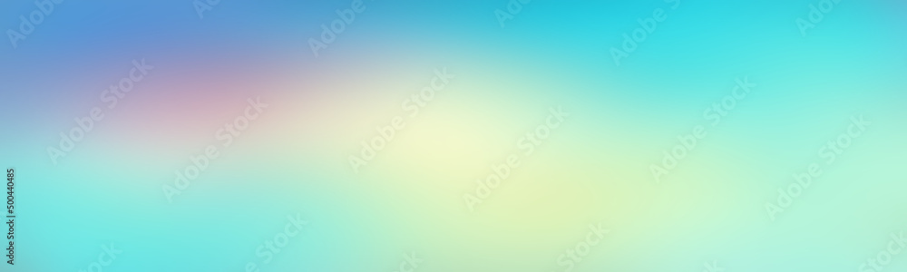 Wide abstract gradient background for web or wallpaper very light green. Vibrant abstract texture turquoise blue. Multicolor smooth surface backdrop.