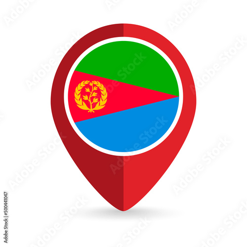 Map pointer with contry Eritrea. Eritrea flag. Vector illustration. Free Download Map pointer with contry Eritrea. Eritrea flag. Vector illustration. - GFXLoad