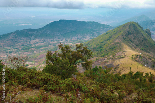 Aerial view of mountains against valley at Mount Mtelo in West Pokot, Kenya © martin