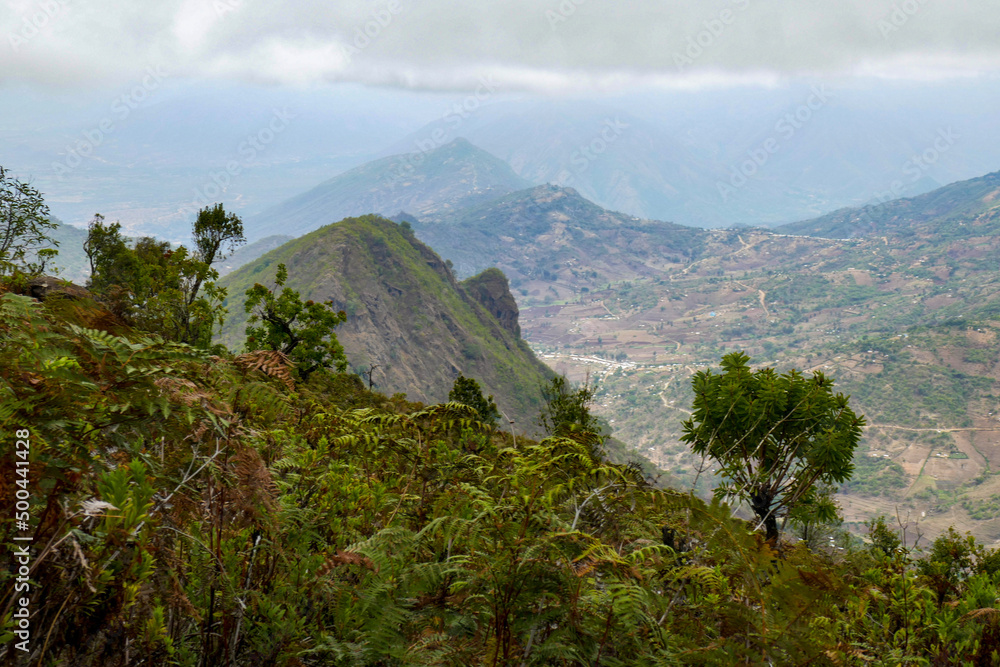 Aerial view of mountains against valley at Mount Mtelo in West Pokot, Kenya