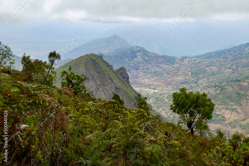 Aerial view of mountains against valley at Mount Mtelo in West Pokot, Kenya