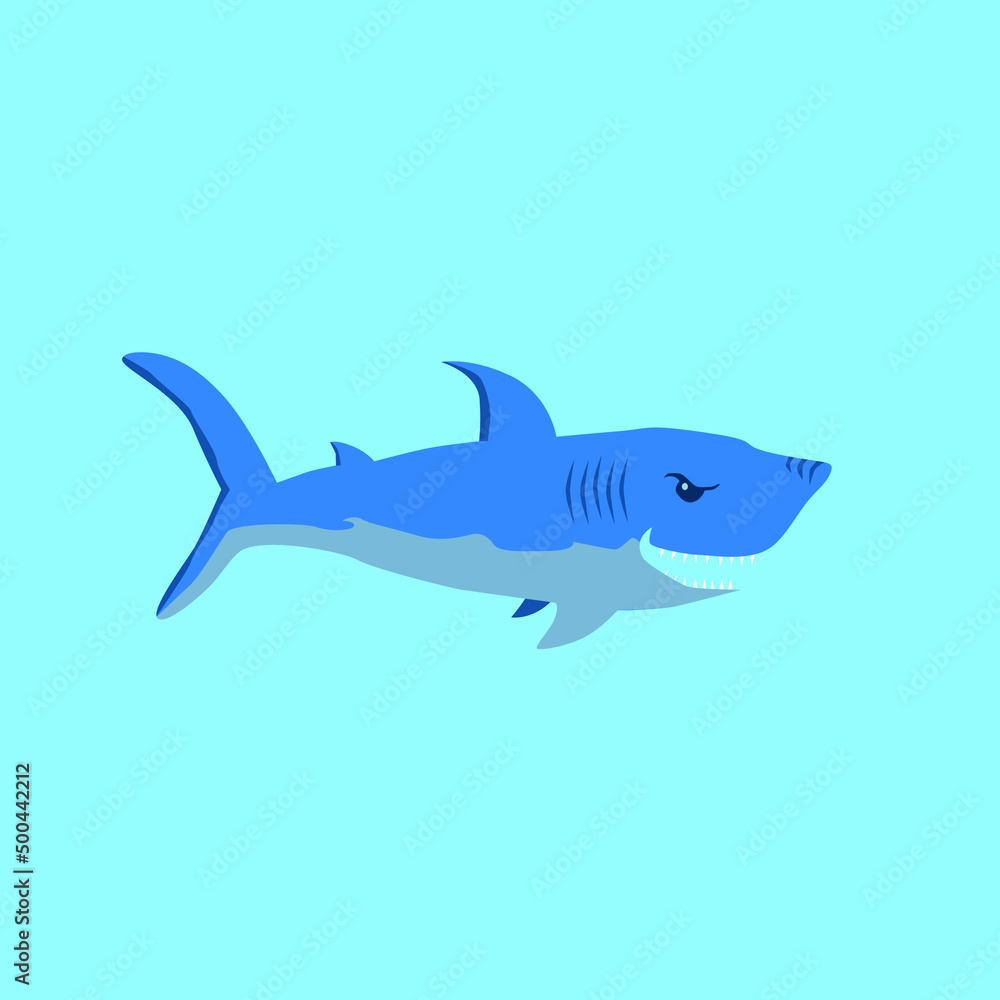 Vector illustration. Big shark. Shark in the water Vector illustration. Big shark. Shark in the water