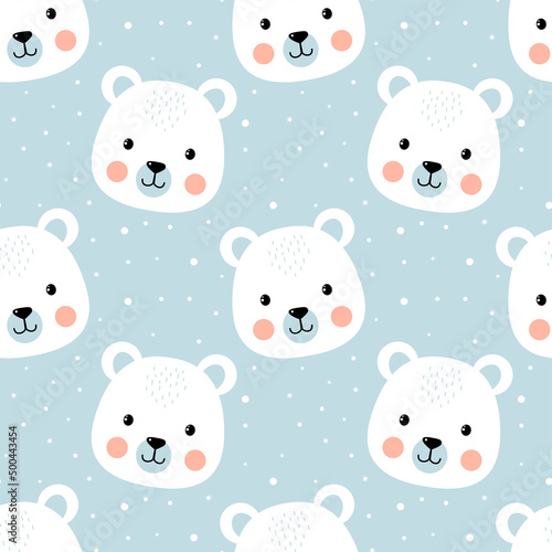 Hand drawing cute bear seamless pattern vector illustration design. Vector illustration design for fashion fabrics, textile graphics, prints.