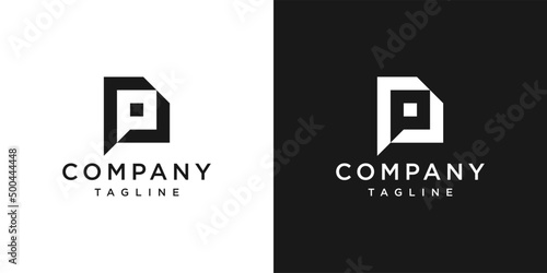 Creative Letter P Monogram Logo Design Icon Template White and Black Background