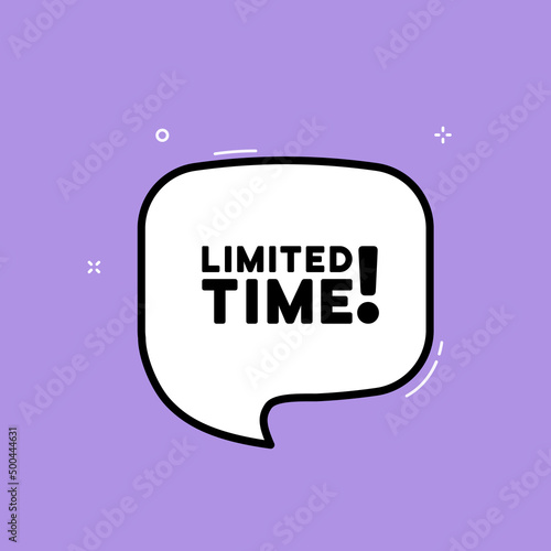 Speech bubble with limited time text. Boom retro comic style. Pop art style. Vector line icon for Business and Advertising