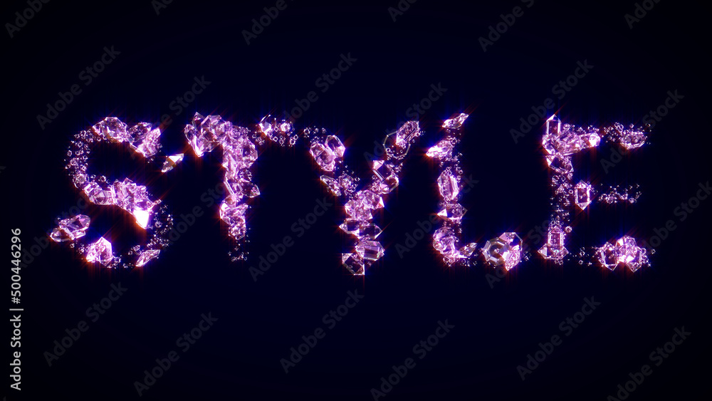 style - text made of shining pink diamonds, isolated - object 3D rendering